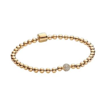 Imagem de Pulseira De Moda Com Contas De Charme Em Prata Esterlina 925 Banho De 