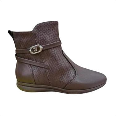 Imagem de Bota Feminina Cano Baixo Piccadilly Maxi Marrom, Conhaque, 35