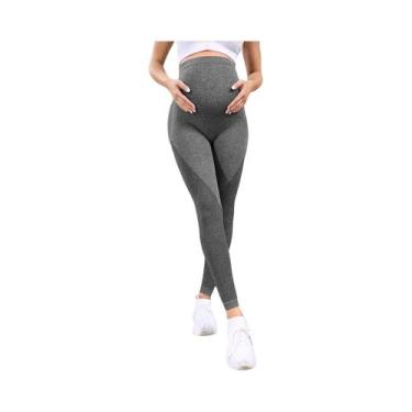 Imagem de Calças De Yoga Para Gestantes Em Algodão Leggings Justas Para Mulheres