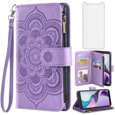 Imagem de Asuwish Capa de telefone para Metro TCL Ion X/Ion V/40Z Capa carteira com protetor de tela de vidro temperado e flor de couro flip porta-cartão de crédito suporte acessórios para celular IonX T430W