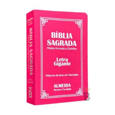 Imagem de Biblia Sagrada Letra Gigante Luxo Popular - Pink - Com Harpa - Mulher 
