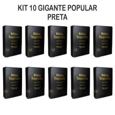 Imagem de Kit 10 Gigante Luxo Popular Preta - Com Harpa - Palavras de Jesus em V