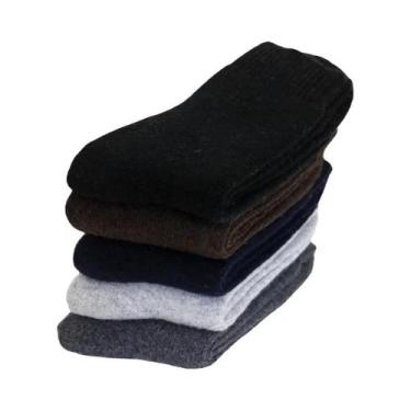 Imagem de Meias De Lã Merino Grossas E Quentes Para Inverno Femininas E Masculin