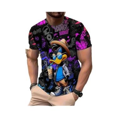 Imagem de Camiseta Masculina Com Estampa De Pato Em Desenho Animado 3D, Poliéste