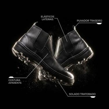 Imagem de Botina de Segurança Masculina em Couro Legítimo com Solado de Borracha