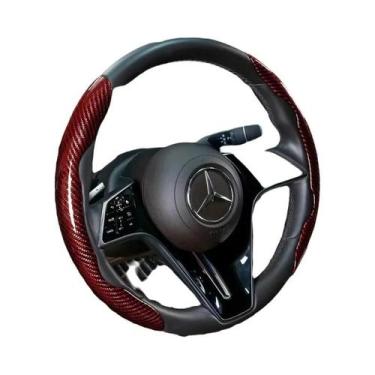 Imagem de Capa De Volante De Carro Universal De Fibra De Carbono De 38cm, Antide