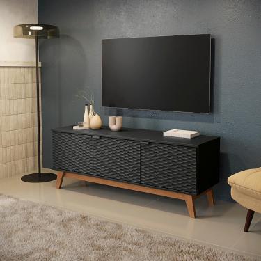 Imagem de Rack Kappesberg 3 Portas 3D Preto Fosco 136cm