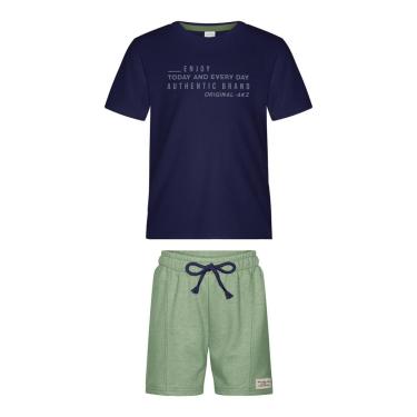 Imagem de Conjunto Infantil Menino Camiseta/Bermuda Verde Alakazoo-Masculino