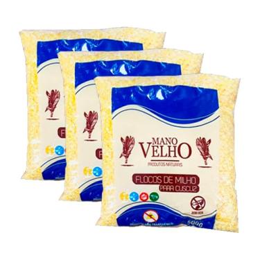 Imagem de Kit 3X: Flocos de Milho Natural Mano Velho 500g