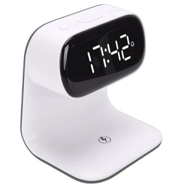 Imagem de Luocute Despertador Digital Com Estação de Carregamento Sem Fio, Almofada de Carregamento Rápido de 15 W, Lâmpada Inteligente de Toque Com Luz Noturna de 3 Cores, para Cabeceira da Sala