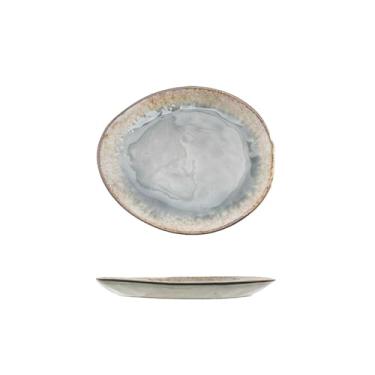 Imagem de Esmalte de rachadura de gelo em forno de cerâmica retrô prato de formato especial doméstico fresco e requintado - esmalte de rachadura de 20 cm