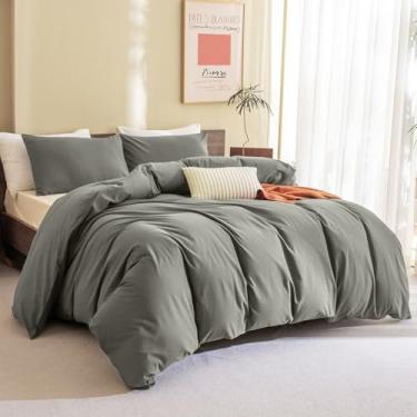 Imagem de CozyTide Conjunto de edredom queen verde, macio, macio, tamanho queen, 3 peças, leve e fofo para todas as estações