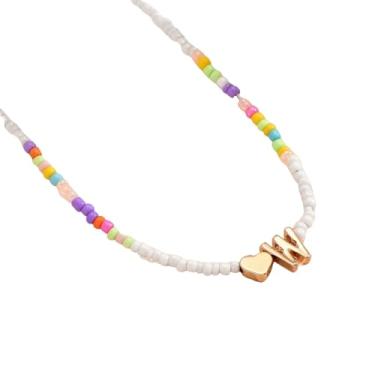 Imagem de tincolia Colar clássico de 26 letras com pingente de tartaruga com contas e clavícula feminina, acessórios de festa e presente