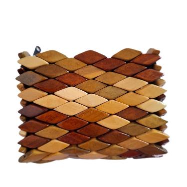 Imagem de Bolsa, Carteira, Porta-Moedas, Tons Variados Madeira, 13cm