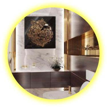 Imagem de Espelho Redondo Led 60cm Iluminado Moderno Design Elegante (Led Quente)