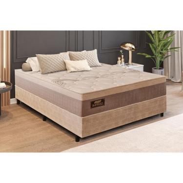 Imagem de Cama Box Casal Com Colchão Molas (138x188x72) Império Gazin Cr35391 Areia/bege