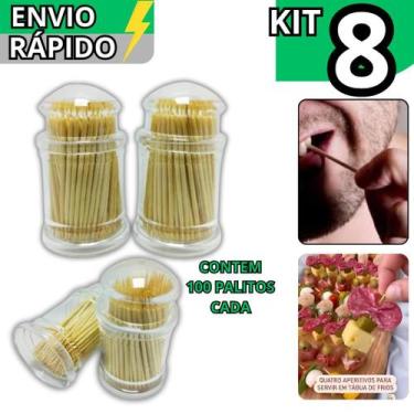 Imagem de Kit 8 Paliteiros em Acrílico com 100 Palitos Cada Petiscos Restaurante