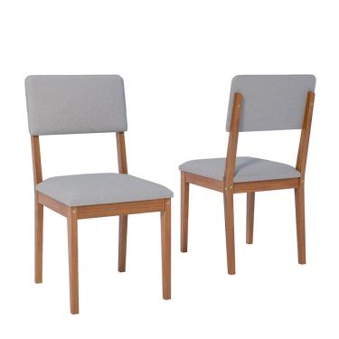Imagem de Kit 2 Cadeiras para Sala de Jantar Sabiá Cinamomo/Cinza