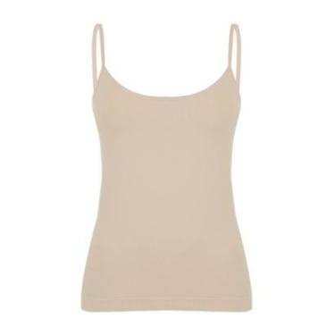 Imagem de Camiseta Regata Alça Fina Segunda Pele Anágua Feminina Conforto Lisa Blusa Academia Baixo-Feminino