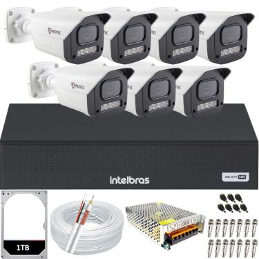 Imagem de Kit 7 Câmeras Full Color C/Áudio Dvr Intelbras 8 canais 1TB