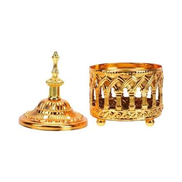 Imagem de Suporte Para Incenso Em Metal Cinza Estilo Árabe Para Decoração De Cas