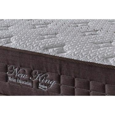 Imagem de Conjunto Box Baú Queen: Colchão Molas Ensacadas New King Brown + Base Crc Suede Brown (158x198)