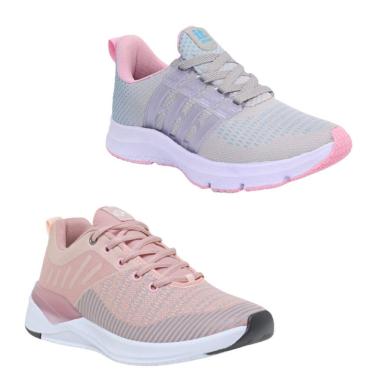 Imagem de Tênis Feminino Esportivo Caminhada Corrida Confortável Kit