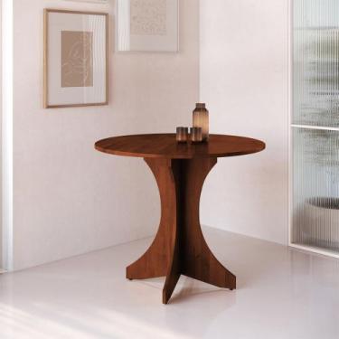 Imagem de Mesa Geovani 90x90cm em Madeira Maciça Rústica para Sala de Jantar - C