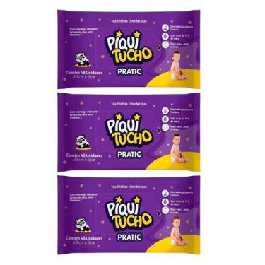Imagem de Kit 3 Piquitucho Pratic Lenços Suaves Higiene Bebê Ideal