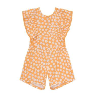 Imagem de Macaquinho infantil menina animal print Brandili Laranja-Feminino