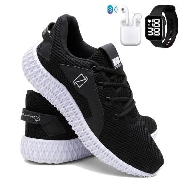 Imagem de Tênis Masculino Para Corrida e Academia Super Leve Caminhada com Fone e Relógio-Masculino