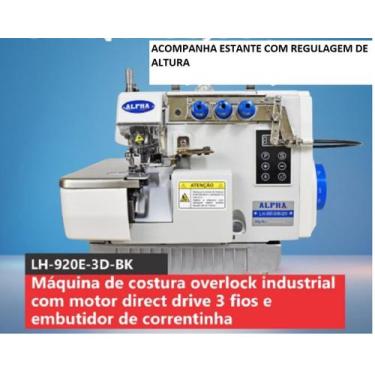 Imagem de Overloque com Embutidor Correntinhadirect Drive-ALPHA, LK9203DBK, 550W