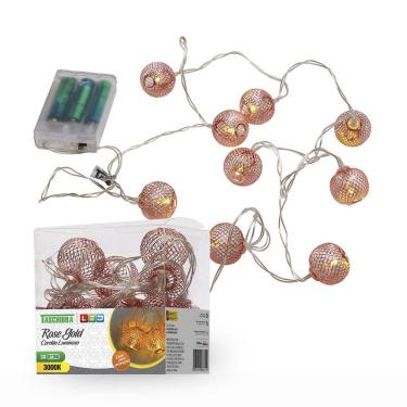 Imagem de Cordão Luminoso Natalino 10 Leds Rose Gold Taschibra