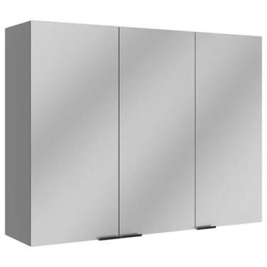Imagem de Armário Aéreo 120cm 3 Portas MDP MDF Lumina Telasul, CINZA/LACCA CINZA