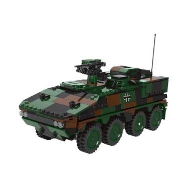 Imagem de Blocos De Montar DIY Série Militar Alemã: Trator HX-8 Elefant, Canhão 