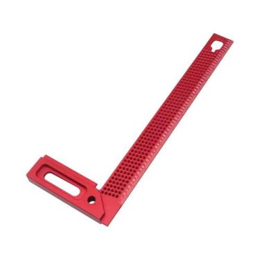 Imagem de Esquadro De Alumínio Para Carpinteiro Com Riscador De Esquadria Tipo L