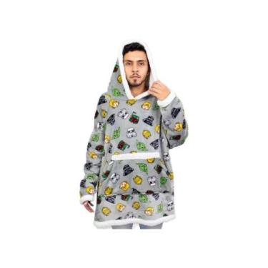 Imagem de Cobertor Moletom Capuz Star Wars Darth Vader Stormtrooper Yoda Hoodie 