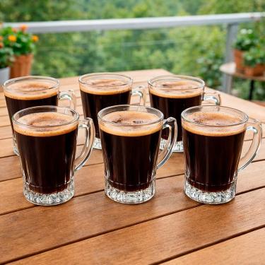 Imagem de Canecas Copo Chocolate Xícara Chá Café Vidro 180ml Kit 12pçs