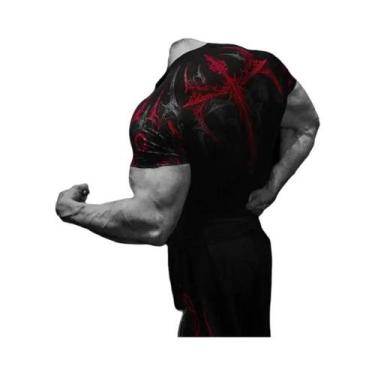 Imagem de Camiseta De Compressão Unissex Com Estampa Gótica Em Metal, Estilo Pun