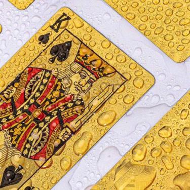 Imagem de Kit 2 Cartas Baralho Dourado Resistente A Água Anti Rasgo Ouro