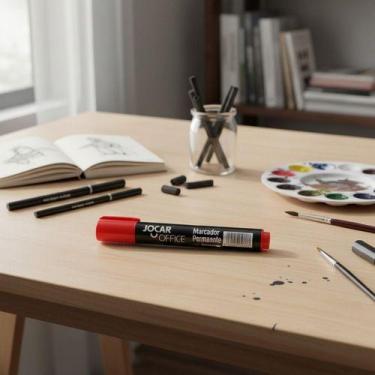 Imagem de Marcador Permanente Recarregável Jocar Office Vermelho