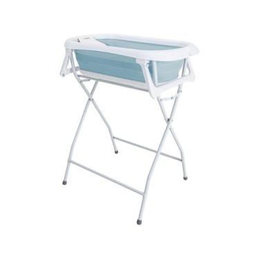 Imagem de Banheira Dobrável Flex Plus + Suporte de Elevação Kiddo, Azul