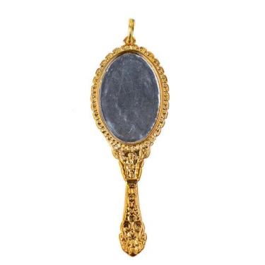 Imagem de Pingente Abebe Oxum 7,3 cm Metal Banhado Dourado - Lua Mística - 100% 