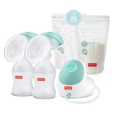 Imagem de Kit Bomba tira Leite Elétrica Dupla Fisher Price + 25 Sacos Para Armaz