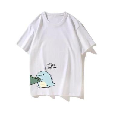 Imagem de Camiseta Dupla De Dinossauro Para O Verão, Camiseta Casual De Algodão 