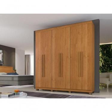 Imagem de Guarda Roupa Casal Milão 6 Portas de Bater 3 Gavetas Cinamomo - BENETI