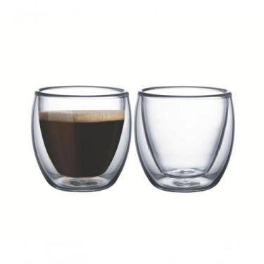 Imagem de Jogo De Xícaras Tramontina Para Café Com Vidro Duplo 2 Peças