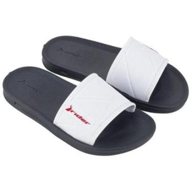 Imagem de Chinelo Rider Slide Street Infantil Gaspea Nº 26 ao 36 Juvenil Preto Branco Azul Marinho Cinza-Masculino