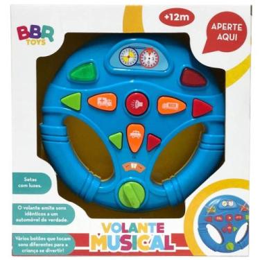 Imagem de Volante musical baby com som e luz 15cm bbr, Azul, UN