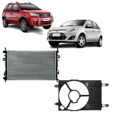 Imagem de Radiador e Defletor da Ventoinha Ford Fiesta Ecosport ano 2003 a 2010 